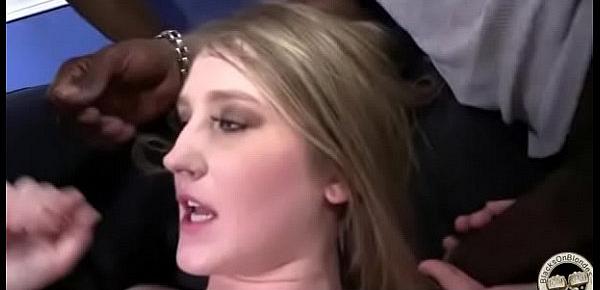  White girl convinced to swallow cum from black cock 22